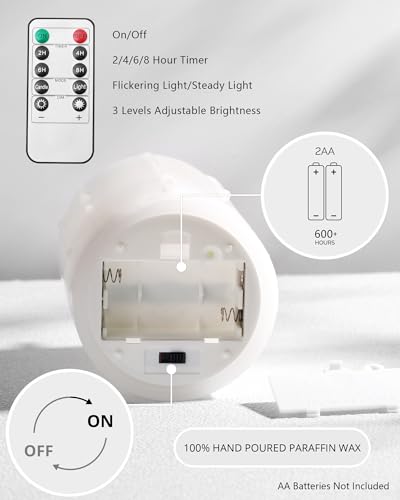 White Real Wax Made Wax Drip LED Flameless Battery (3 Count)