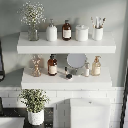 16 Inch Floating Shelves Wall Mounted for Display (2 Count)