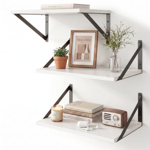 White Floating Shelves 16 Inch Long