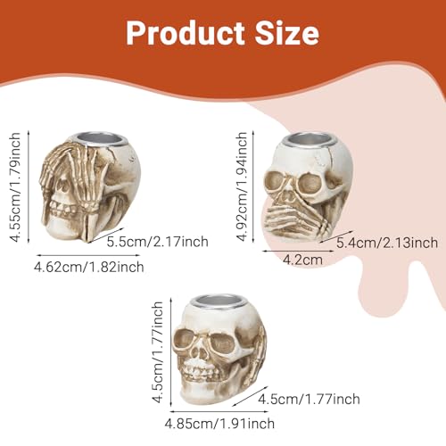 Halloween Skull Candle Holder
