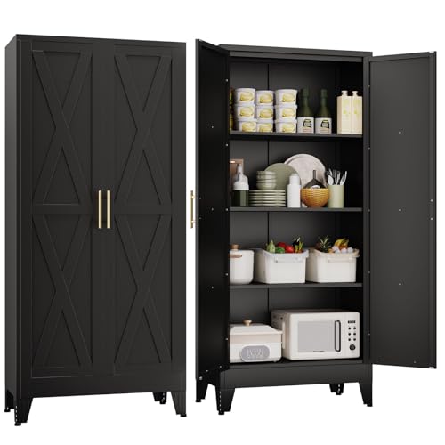 61" H Metal Kitchen Pantry Storage Cabinet