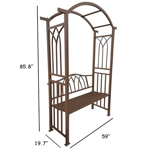 Brown Aluminum Garden Arbor Arch with 2