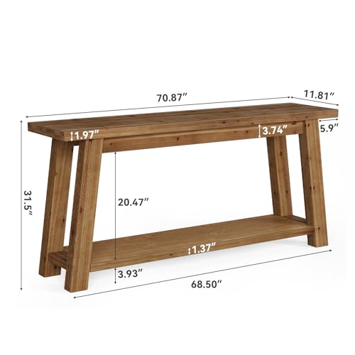 70.9" Solid Wood Console Table for Entryway