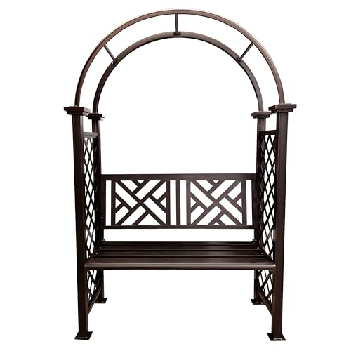 Bronze Aluminum Garden Arbor Arch with 2