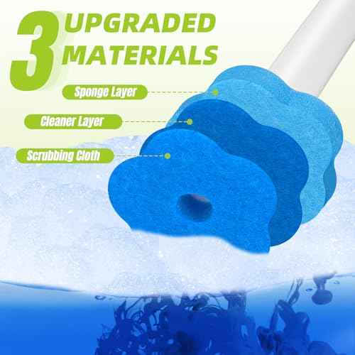 Disposable Toilet Brush with 48pcs Toilet Wand Refills