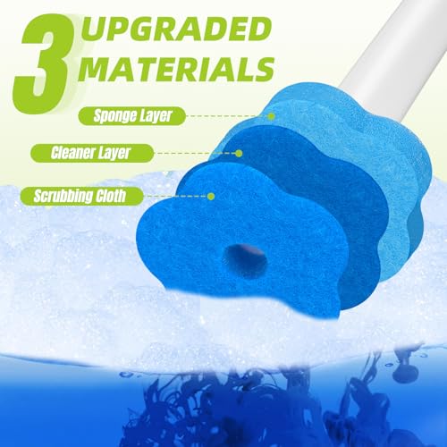 Disposable Toilet Brush with 54pcs Toilet Wand Refills (2 Count)