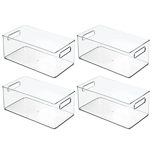 Deep Plastic Storage Organizer Container Bin (4 Count)