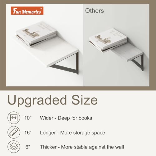 White Floating Shelves 16 Inch Long