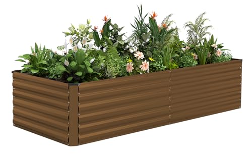8x4x2ft Outdoor Metal Raised Garden Bed