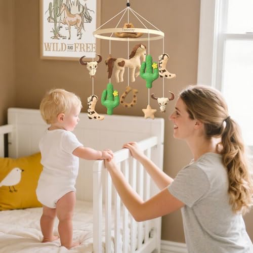 Baby Mobile for Crib Western Cowboy Crib Mobile for Boys and Girls