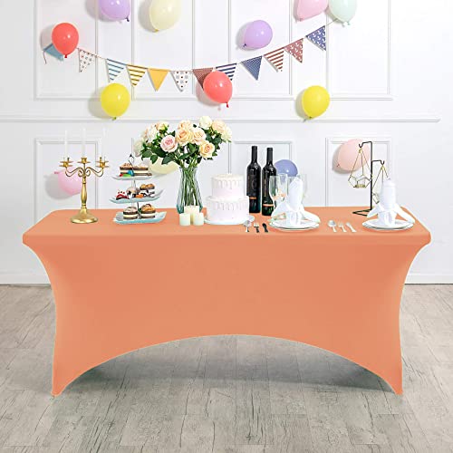 Spandex Table Cover for 4FT or 6ft or 8ft Table Universal Fitted Stretch Tablecloth for Party