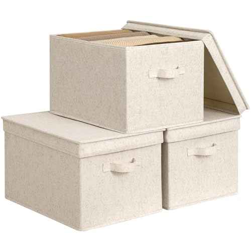 Fabric Storage Bins with Lids (3 Count)