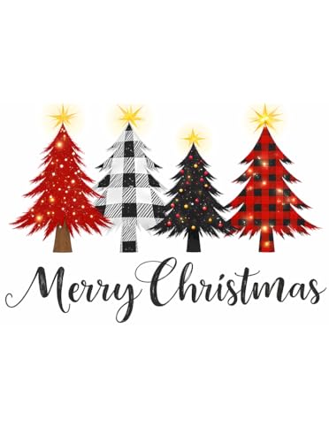 Merry Christmas Tree Print TShirt Women V