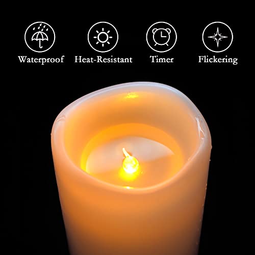 6" x 4" Large Waterproof Outdoor Flameless Candles with Remote Control and Timer (2 Count)