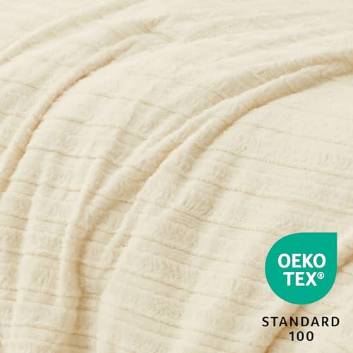 Faux Fur Queen Comforter Set