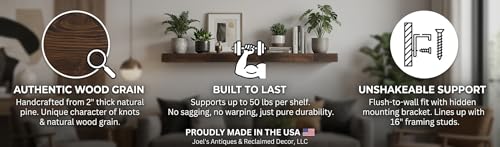 42 inch Wooden Floating Shelves for Wall
