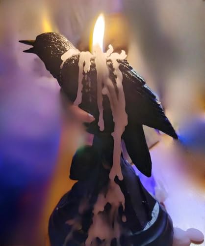 Raven Candle Holder Halloween Decoration Gothic Candlesticks Crow Candle Stick Statue