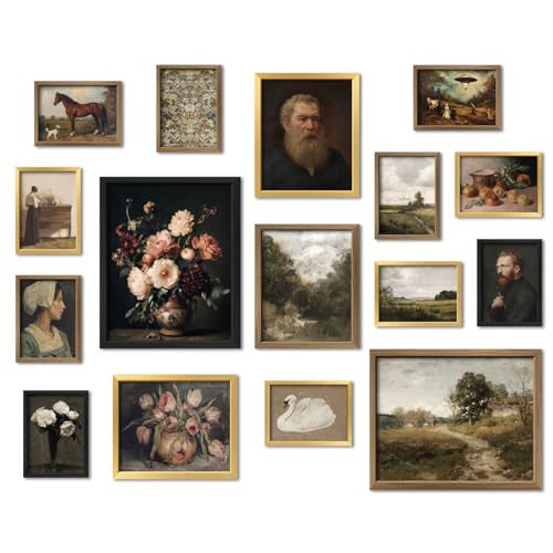 16 PCS Framed Vintage Wall Art Decor