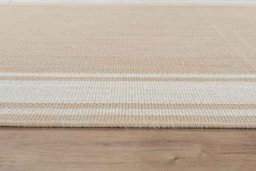 Outdoor Rug 5x7 Modern Bordered Area Rugs for Indoor and Outdoor Patio Deck Porch Garden Waterproof Weather Sun Resistant Washable Outside Carpet (35 Sq Ft)