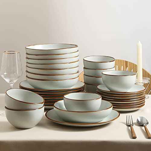 Brasa Stoneware 32 Piece Modern Dinnerware Set