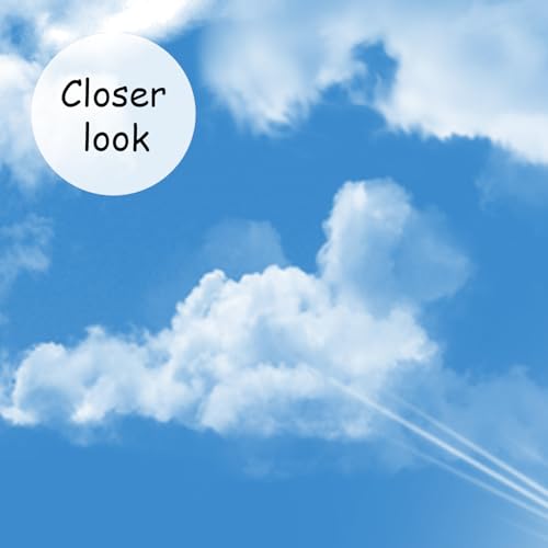 Ceiling Mural Blue Sky White Clouds Wallpaper for Living Room 136"x96"