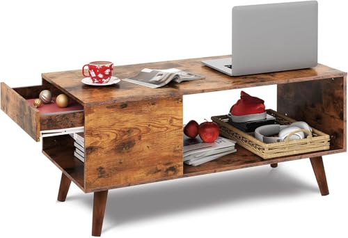 Coffee Table with Side Drawer Storage
