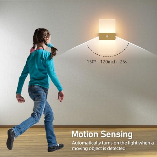 2 Pack Motion Sensor Gold Wall Lights (2 Count)