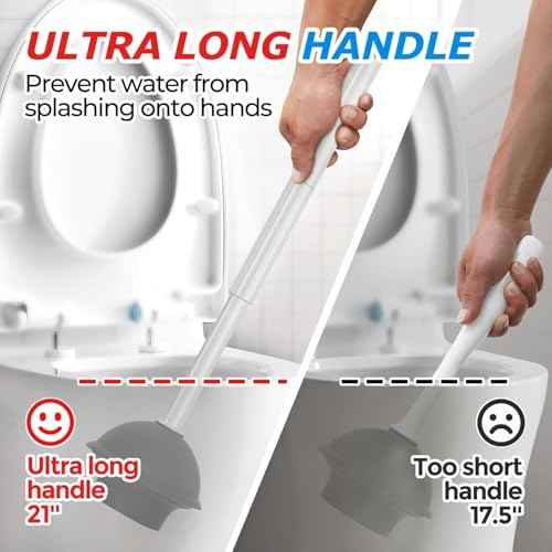 2Pack 2 in 1 Toilet Brush and Plunger Set (2 Count)