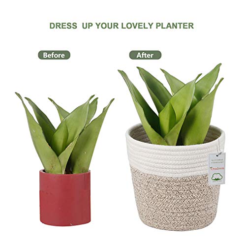 Cotton Rope Plant Woven Basket for 6" Pot H6 3