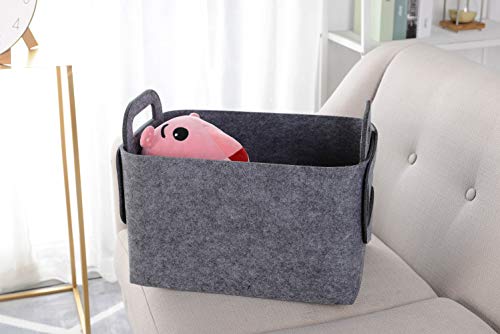 Storage Basket Felt Storage Bin Collapsible& Convenient Box Organizer with Carry Handles for Office Bedroom Closet Babies Nursery Toys Laundry