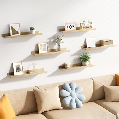 Floating Shelves for Wall Decor Storage (6 Count)