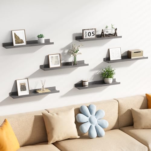 Floating Shelves for Wall Decor and Storage (6 Count)