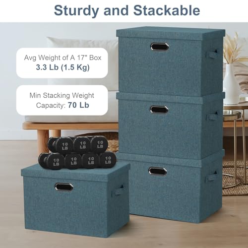 Storage Bins with Lids Fabric Closet Organizers Cubes Office Organization (3 Count)
