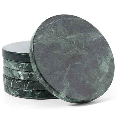 Marble Coasters Set of 6 Green (6 Count)