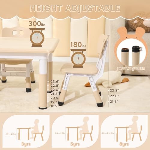 Height Adjustable Kids Table and Chairs