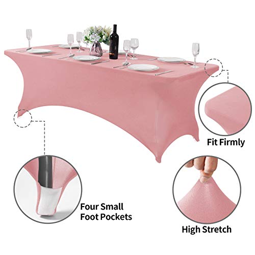 Spandex Table Cover for 8FT or 4ft or 6ft Table Universal Fitted Stretch Tablecloth for Party