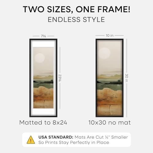 10x30 Black Oak Picture Frame