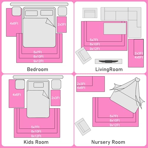 Ultra Soft Fluffy Hot Pink Rugs