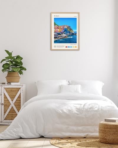 12x16IN Cinque Terre Italy Coastal Framed Wall Art Print