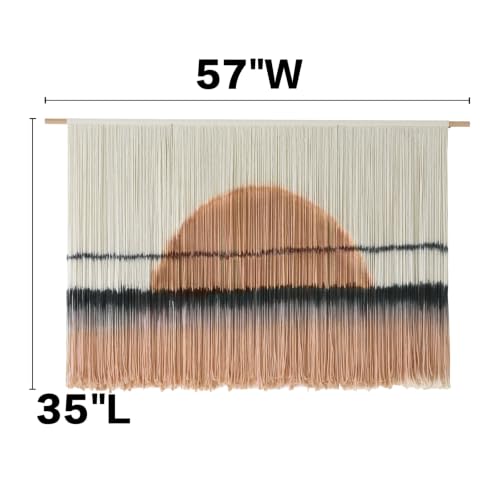 Macrame Wall Hanging Dip Dye Sunset Boho Wall Decor Fiber Art 57" W*35" L