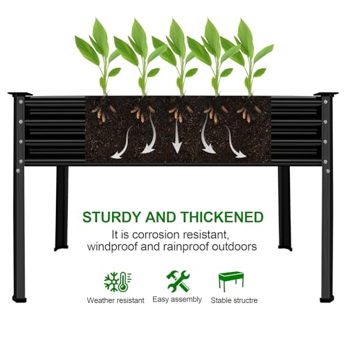 2Pcs Galvanized Raised Garden Bed with Legs (2 Count)