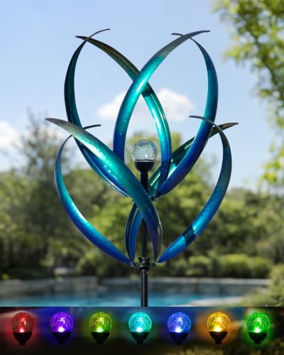 Outdoor Wind Spinners with Solar Light