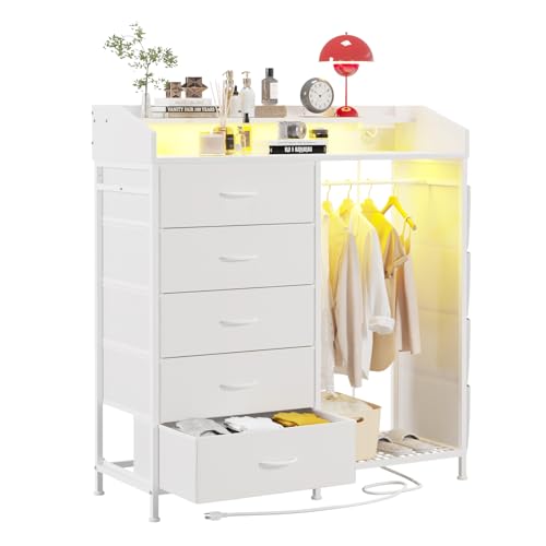 Dresser with Hanging Rack