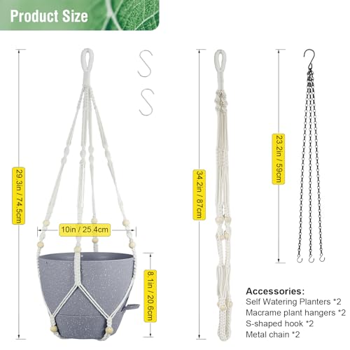 Self Watering Hanging Planters 10 inch (2 Count)