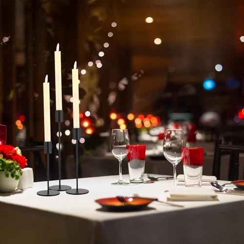 Black Candlestick Holders Bulk for Taper Candles Decorative Metal Candelabra Candle Holders Fit 0.8 Inch Diameter Candles Gold Taper Candle Stands for Wedding Home Party Table Decor (54 Count)