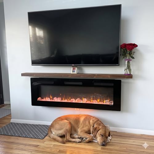 54 Inch Wooden Floating Shelves for Wall