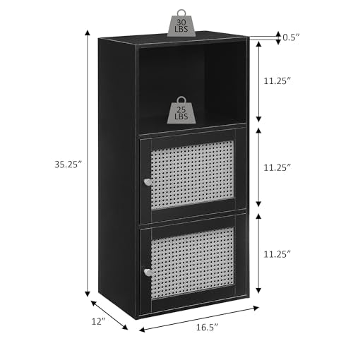 Xtra Storage Boho Weave 2 Door Cabinet 16.5"