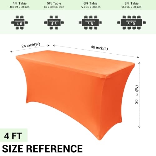 4ft Stretch Spandex Table Cover for Folding Tables (2 Count)