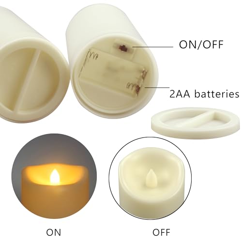 Outdoor Battery Operated Flameless Candles with Remote Timer D3”xH7” 2 PCS (2 Count)