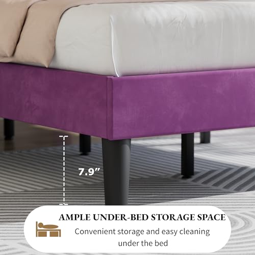 Twin Size Bed Frame with Diamond Tufted Headboard